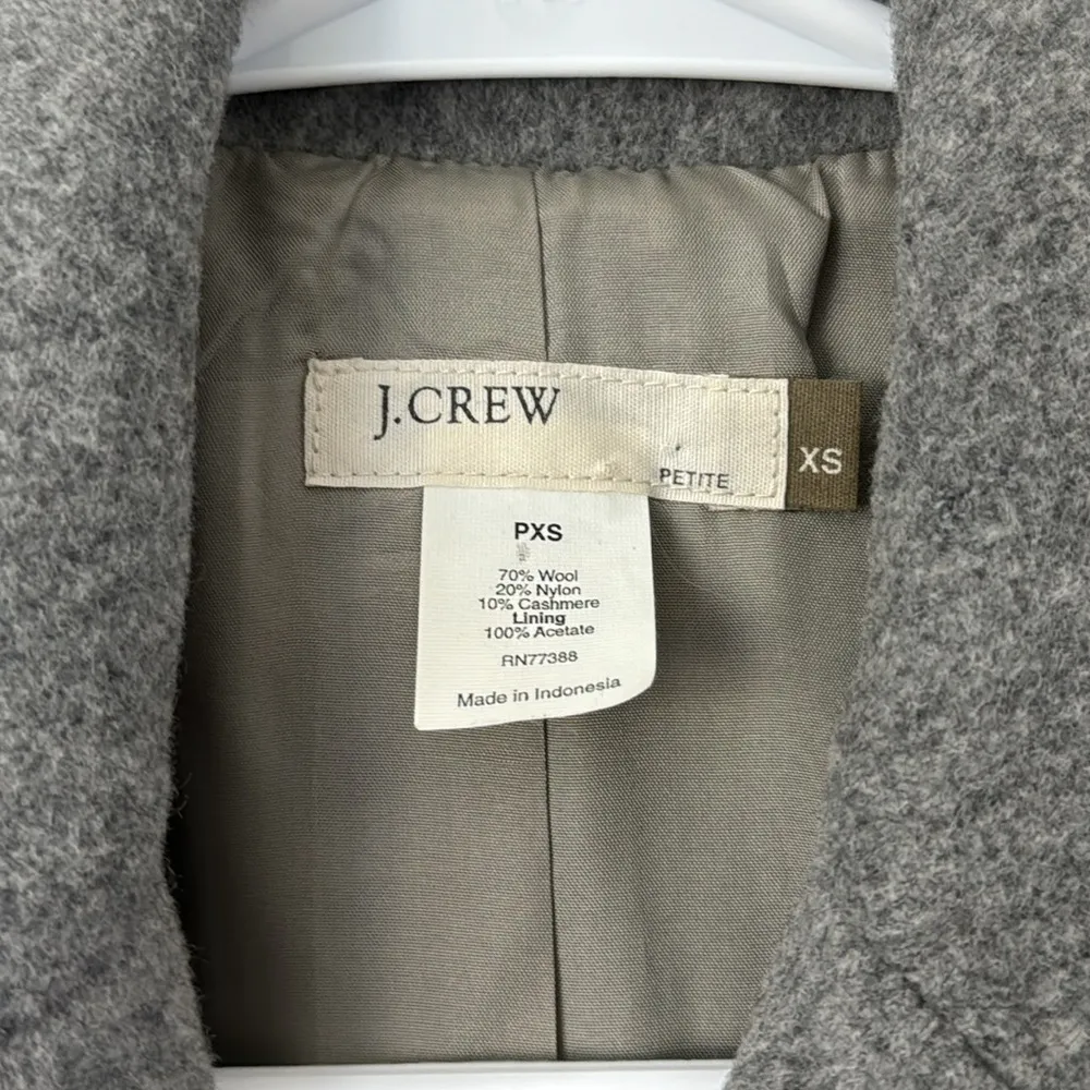 J. Crew Grey Wool Cashmere Blend Coat Size: XS Petite - Image 4