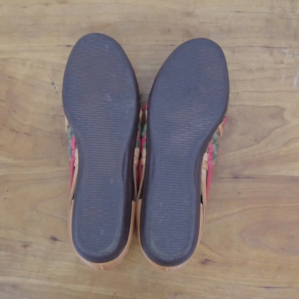 Mexican Made Huarache Style Leather Flats 8.5M Brown Size 8.5 - Image 4