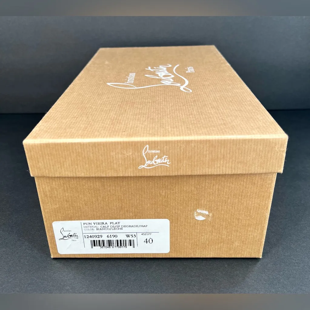 Christian Louboutin Fun Vieira Flat Logo Metallic Degrade Mirror Sneakers EU 40 - Image 2