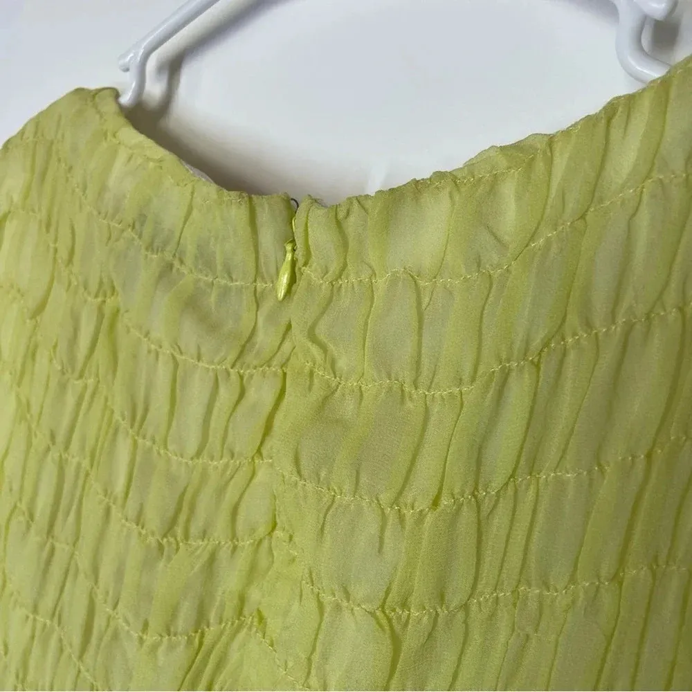 Z Spoke Zac Posen Silk Yellow Chiffon Mini Dress Size 8 - Image 8