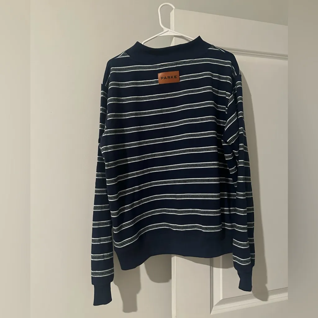 Parke Holiday Striped Mockneck Pullover NWT - Image 5