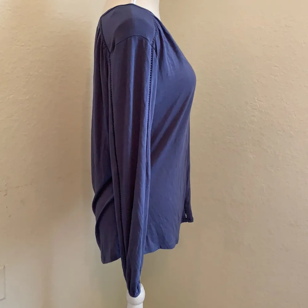 MAX JEANS Nightshadow Blue Long Sleeve Top Size Small - Image 4