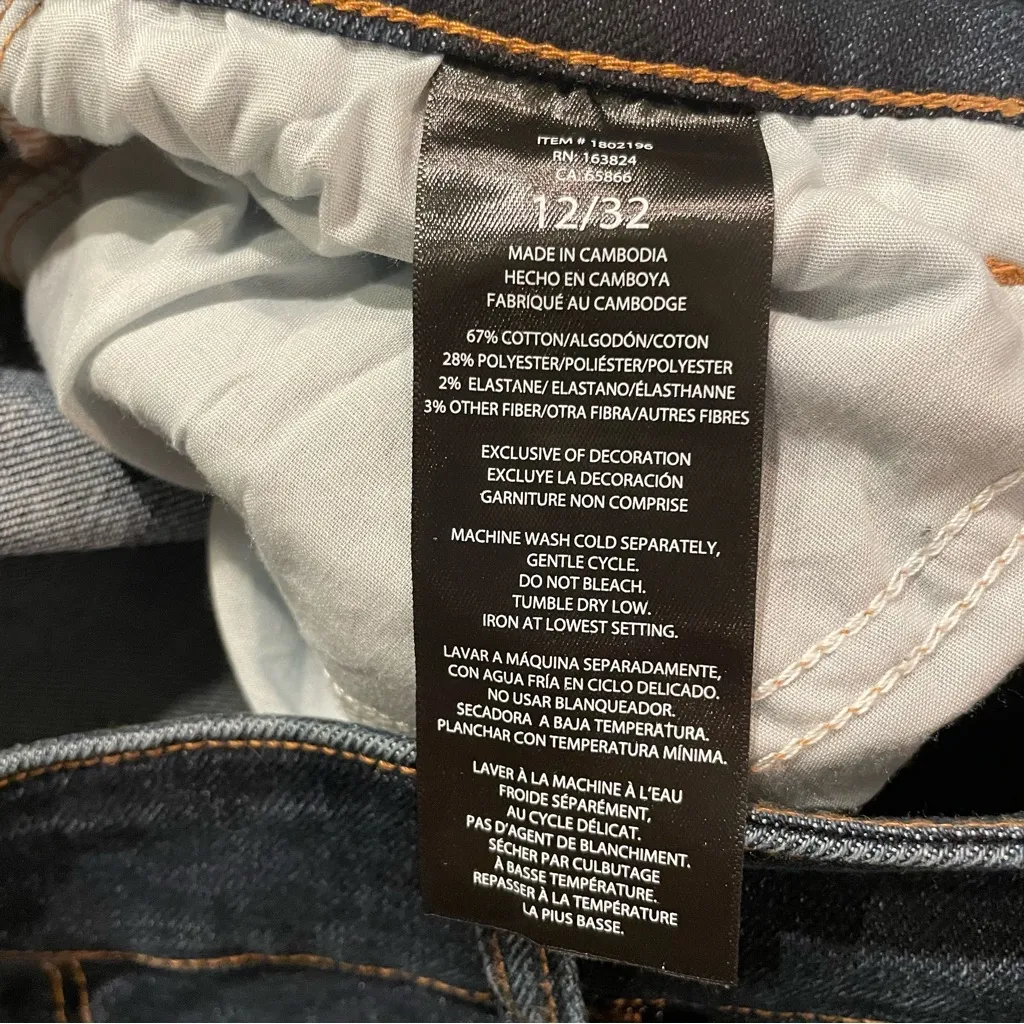 Well Worn Denim Blue Jeans Wide Leg High Rise Women’s 12/32 31.5” Dark Wash NWT - Image 8