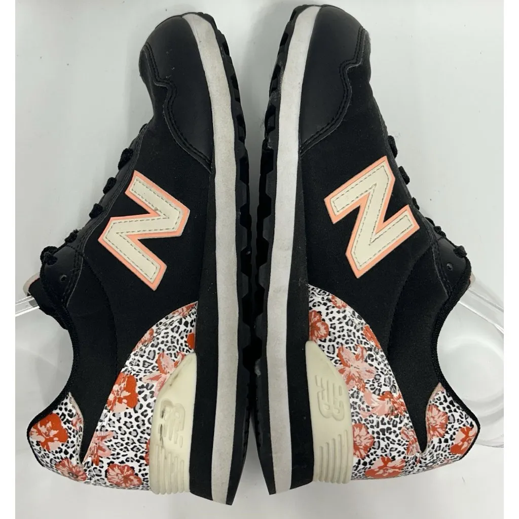 New Balance 515 Women's 7 Black Shoes Sneakers Tropical Flowers Leopard Print - Image 7