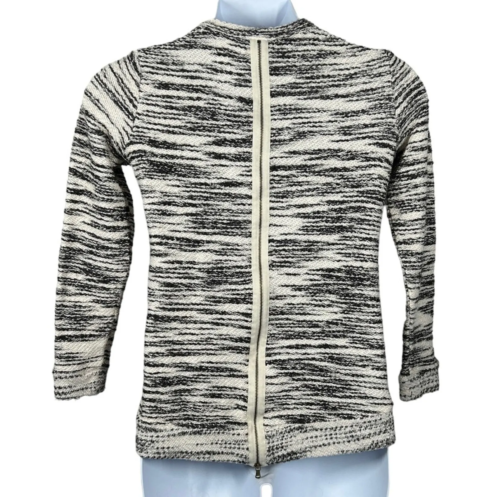 Anthropologie Lou & Grey Marbled Space Dye Zipper‑Back Sweater Size XXS - Image 6