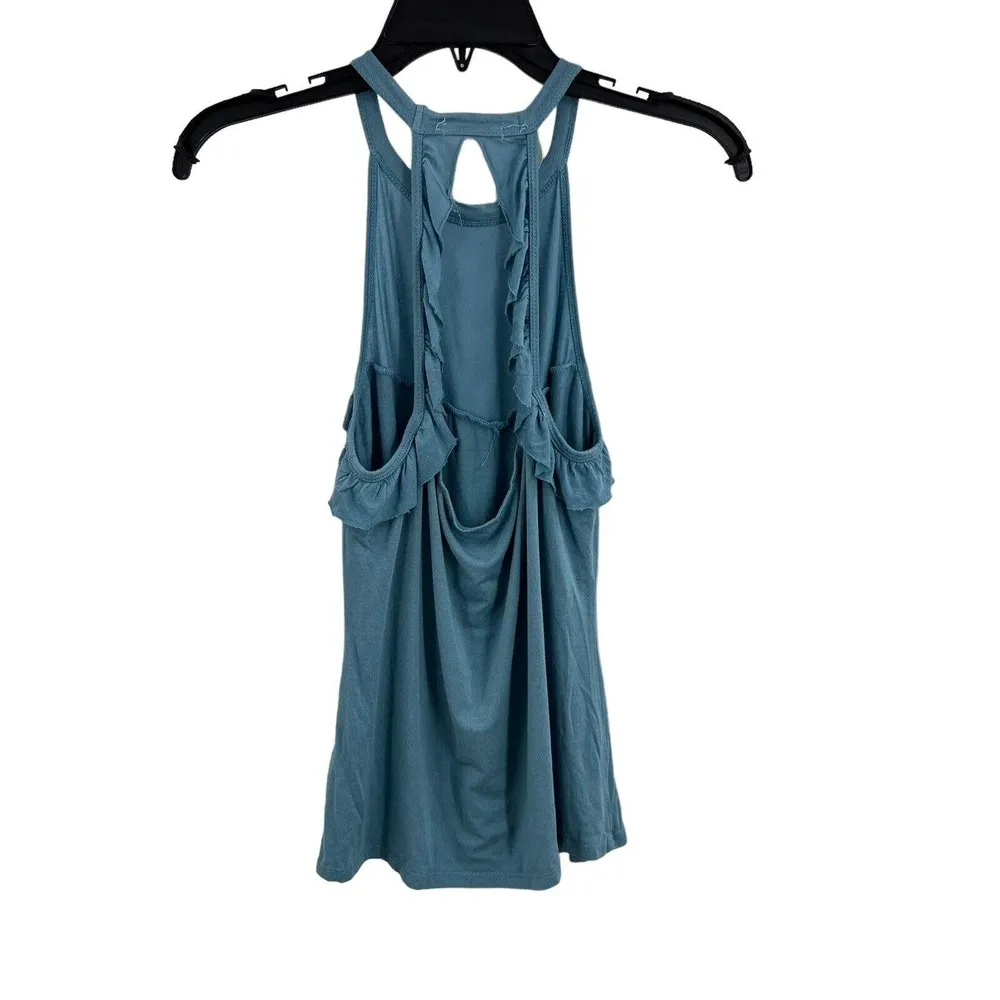 LAMade Blue Ruffle Tank Small New - Image 3
