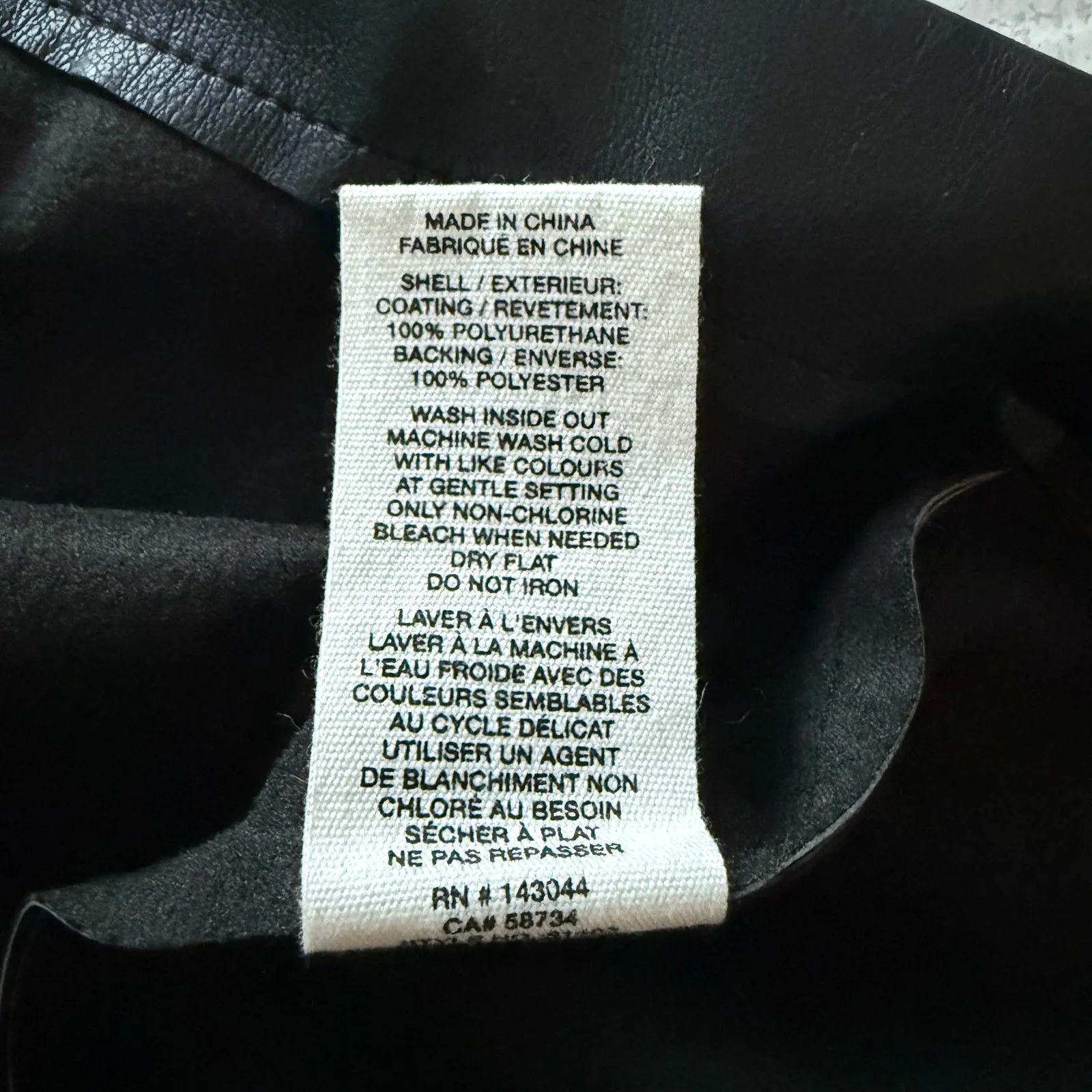 Avec Les Filles Raglan Sleeve Black Faux Leather Button Up Blouse Sz XL - Image 12