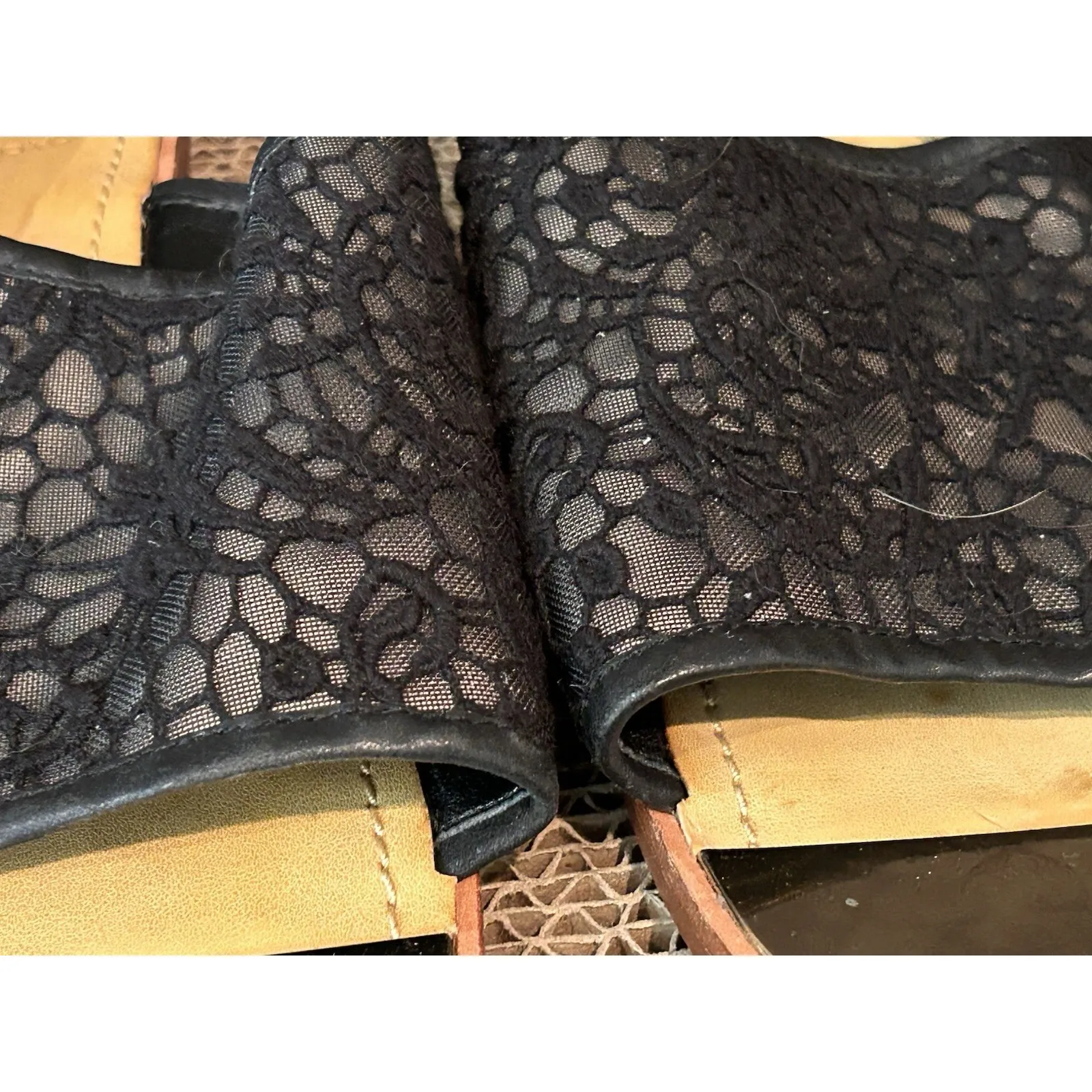 French Connection Women's Hadidjabin Black Lace Peep Sling Back‎ Sandal 6 - Image 6