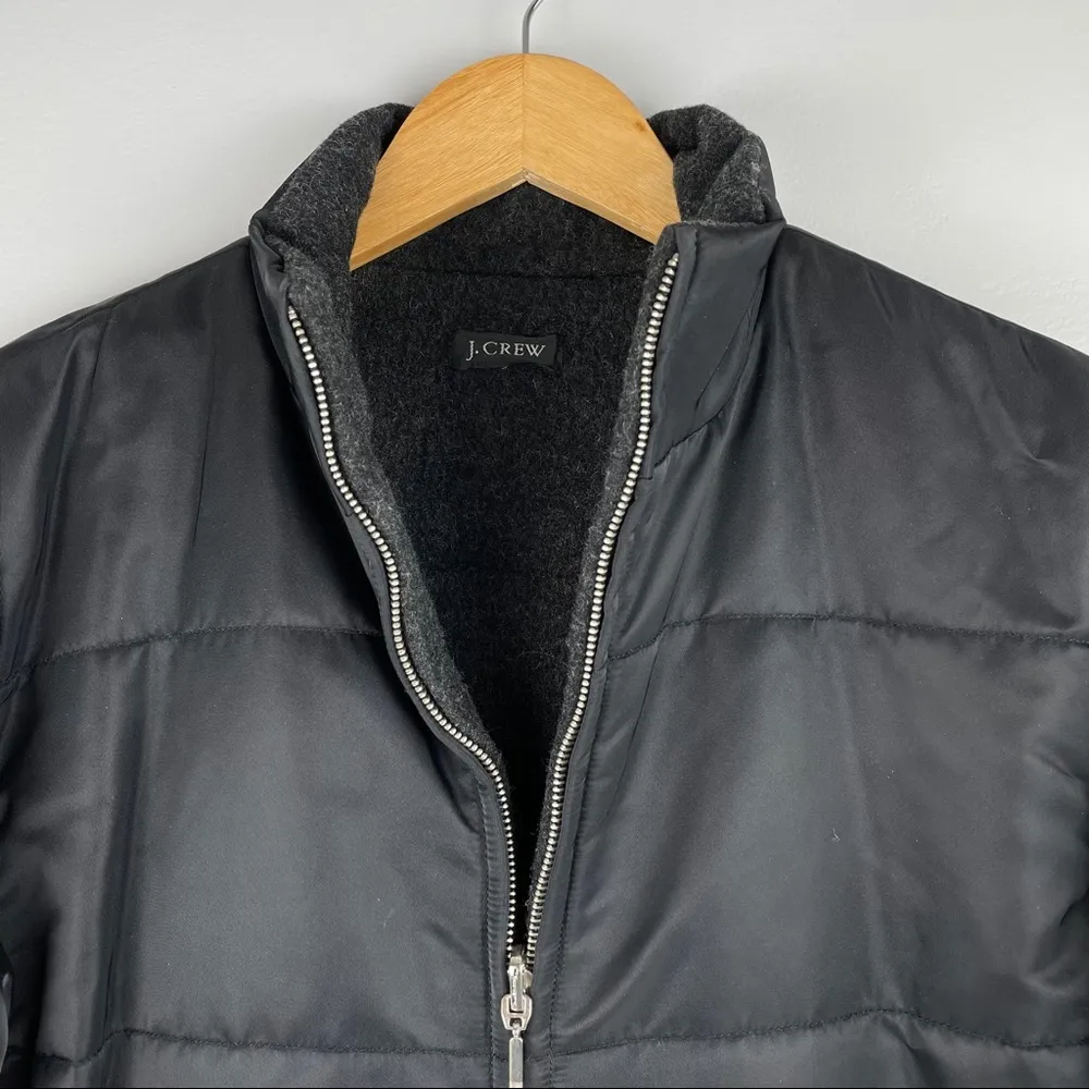 J.Crew Black Puffer Wool Lined Winter Coat - Image 6