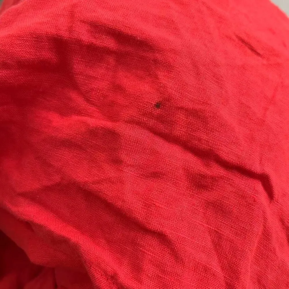 Rosemarine Women’s 100% Linen Sun Dress Eyelet Lace Made In Italy Sz S Red Midi - Image 8