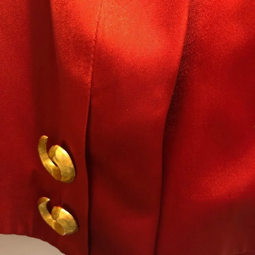 🆕 Red Satin Blazer by Holt Renfrew🔥 Size 6 - Image 6