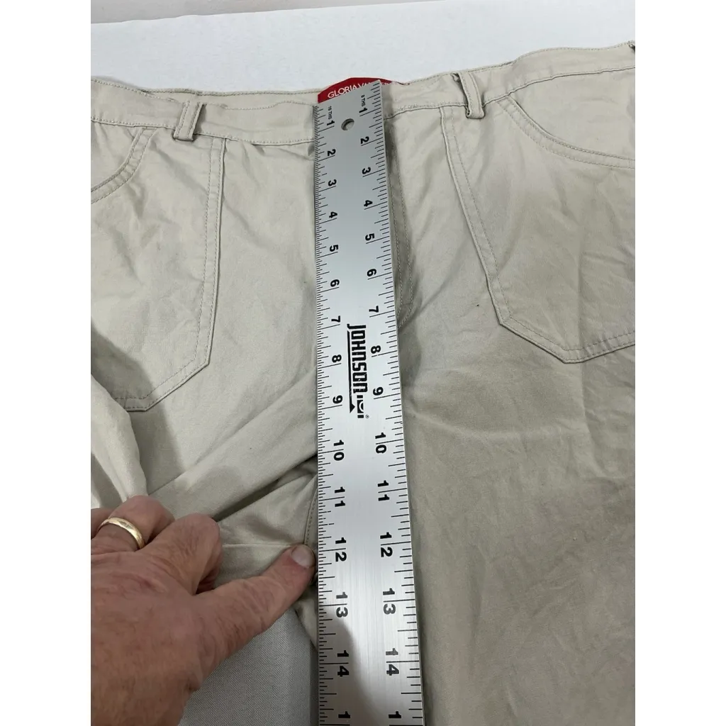 Womans Excellent Condition Gloria Vandirbilt Beige Capri Jeans Size 16 0185/B-5 - Image 7