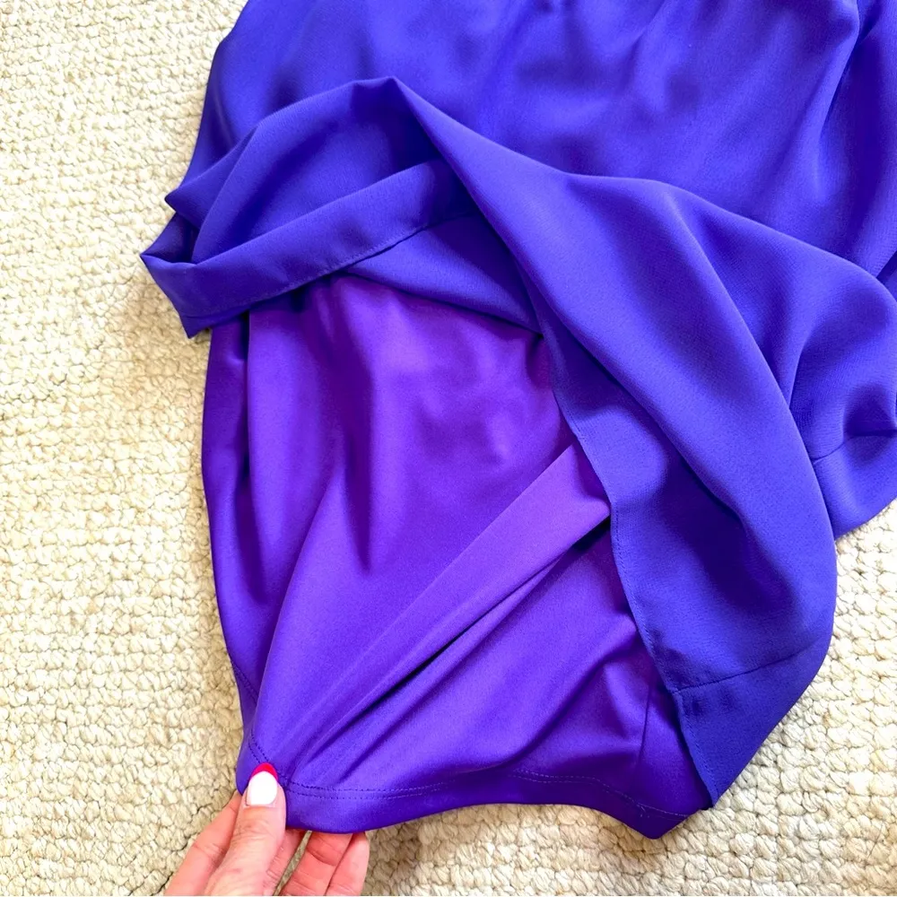 Purple Midi Dress with Beaded Neckline Size 14 - Image 13