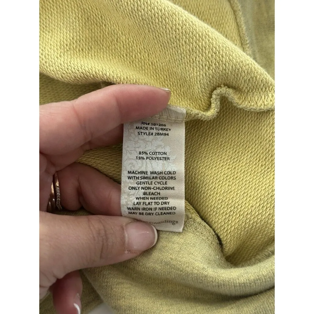 Soft Surroundings The Soho Hoodie Tunic Heather Yellow Split Hem Longline XS - Image 3