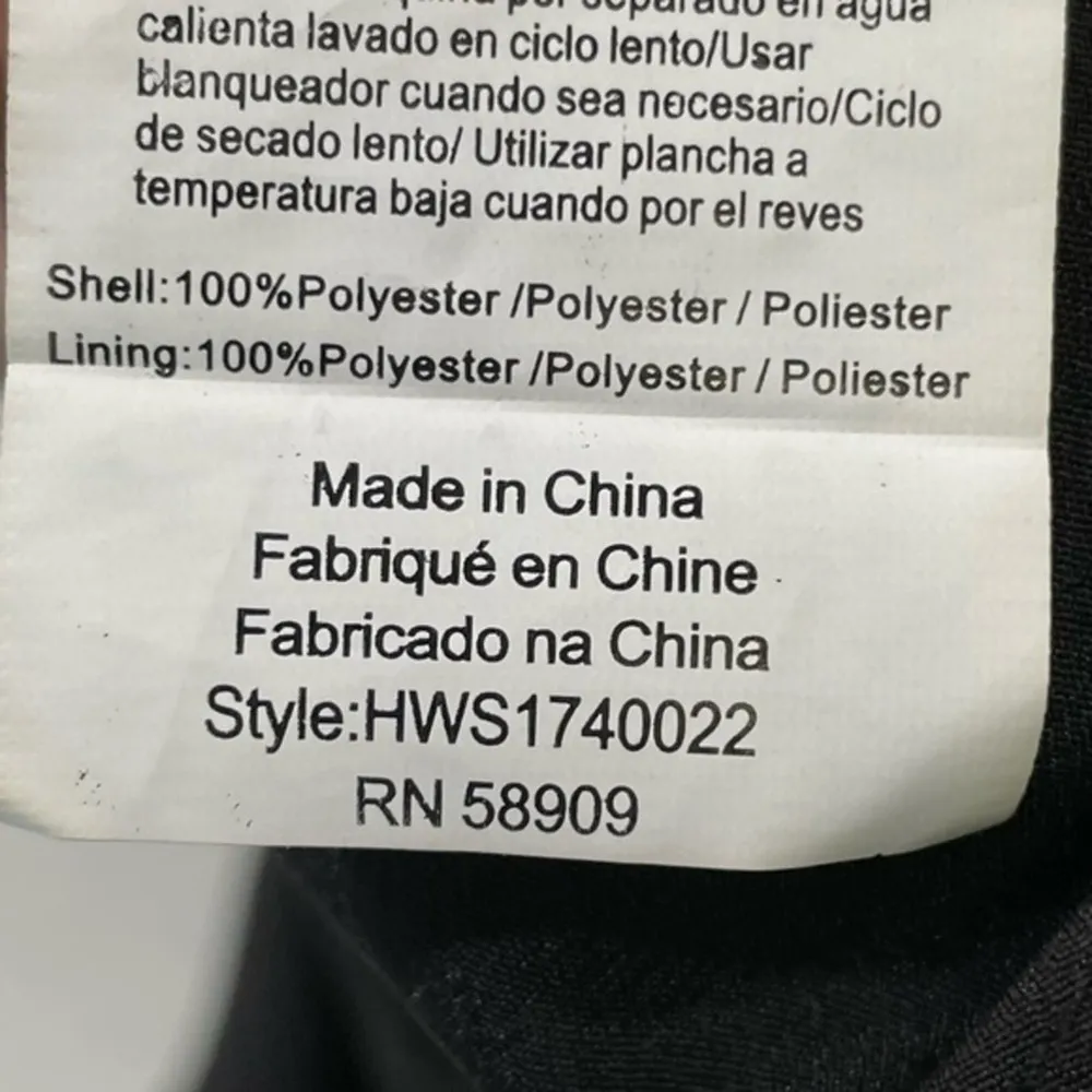 Halston Black Dress Large High Low Poplin Spaghetti Strap Semi Formal Gown - Image 3