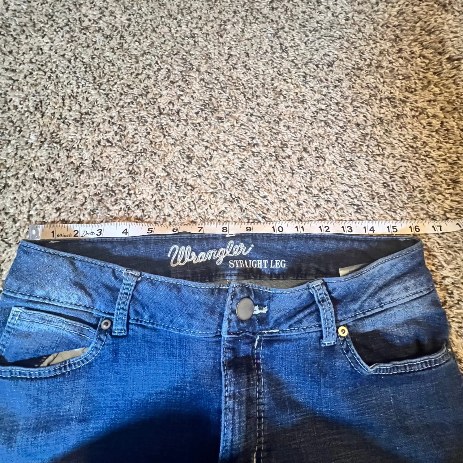 Wrangler Women's Straight Leg Jeans Blue Denim Size 11 x 34 - Image 4