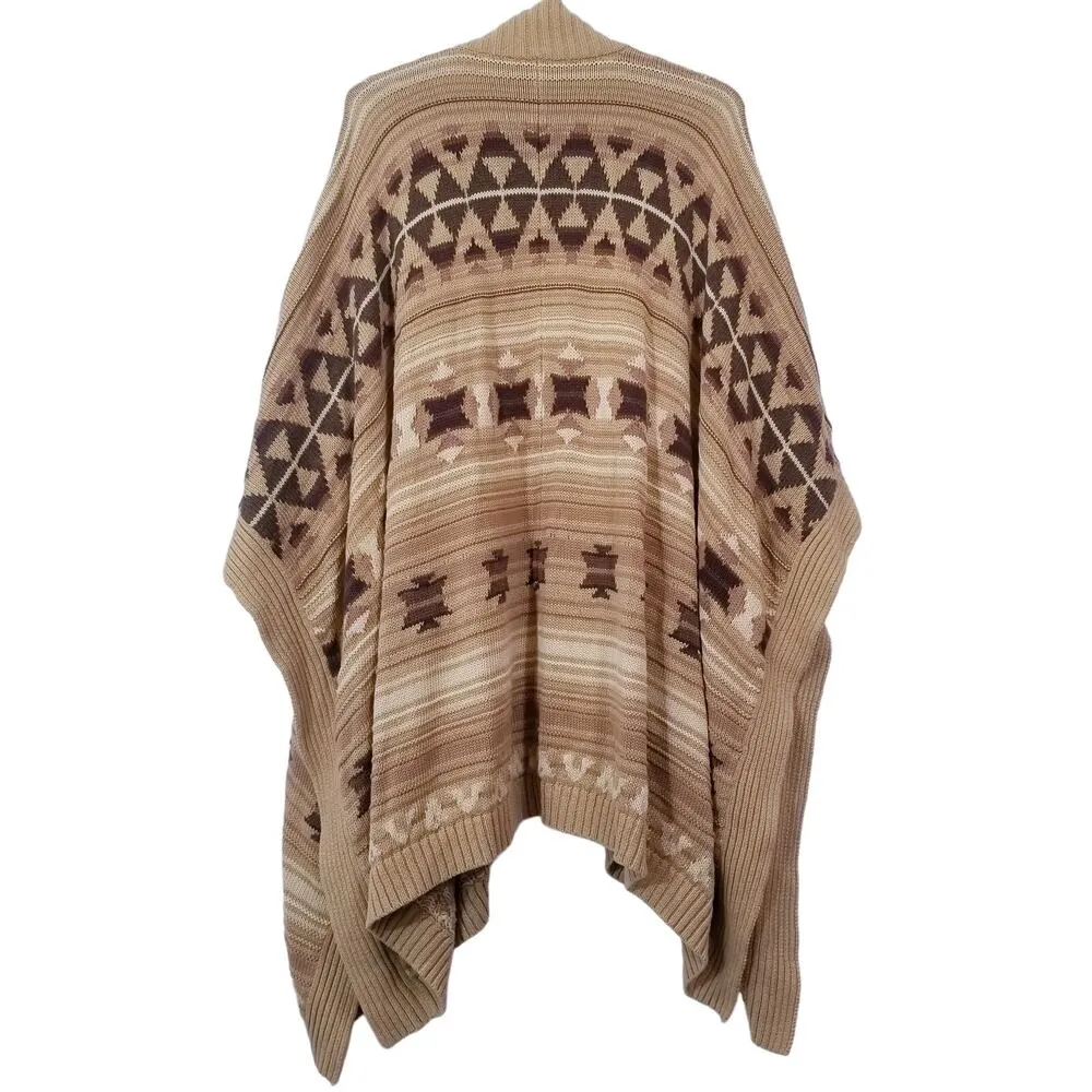 LRL Lauren Jeans Co. Ralph Lauren Western Knitted Poncho Sweater Cardigan - Image 2