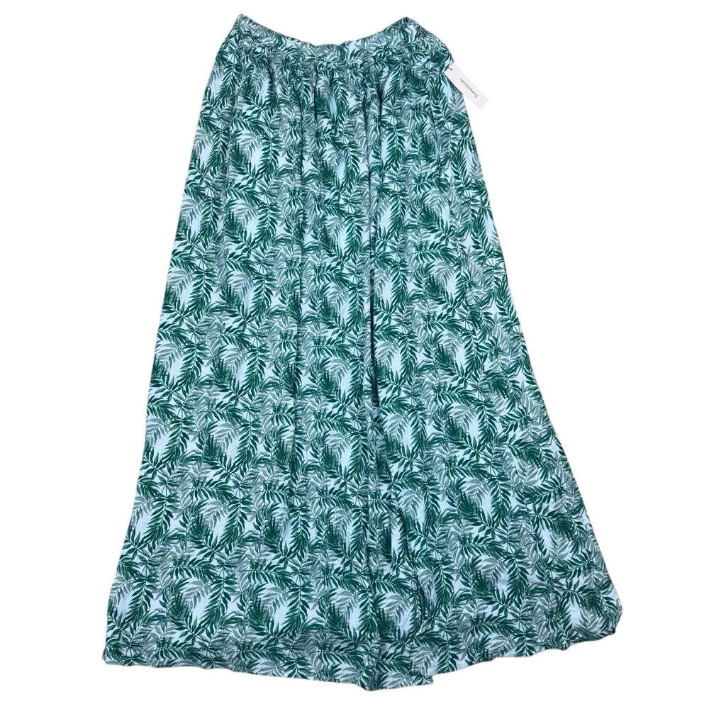 NWT Mi Ami Tropical Green Leaf Leg Slit Long Maxi Skirt Francesca’s Medium - Image 3