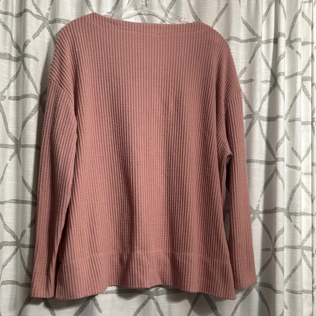Splendid  Dusty Rose Ribbed Pullover - Image 4