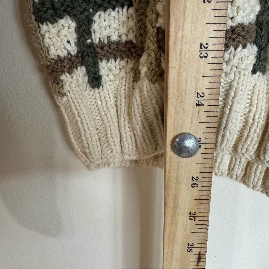 Geoffrey Beene 90s hand knit 3D multicolor sweater interwoven lattice pattern S - Image 7