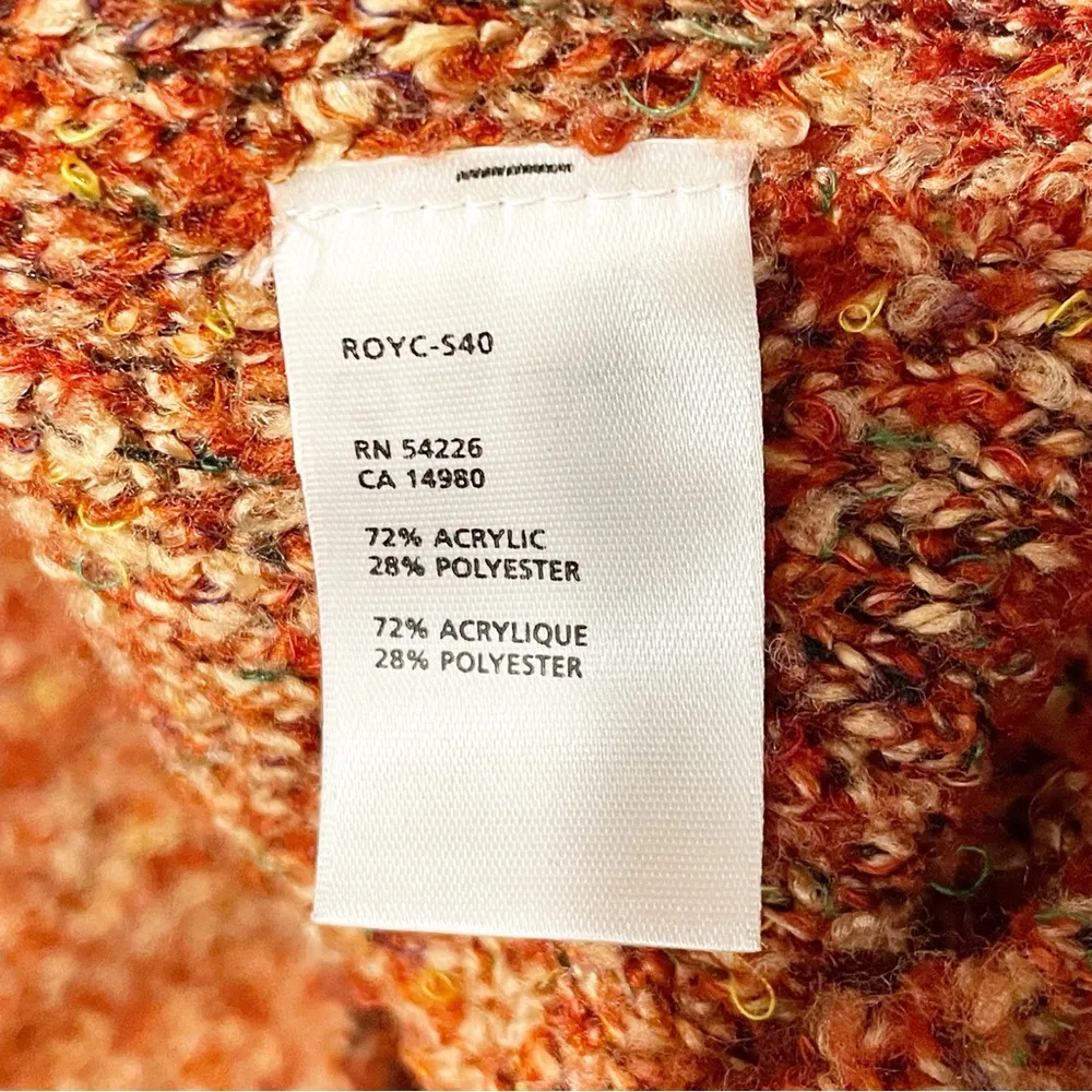 Royal Robbin’s Orange Knit Full Zip Sweater Cardigan Jacket Size XL - Image 4