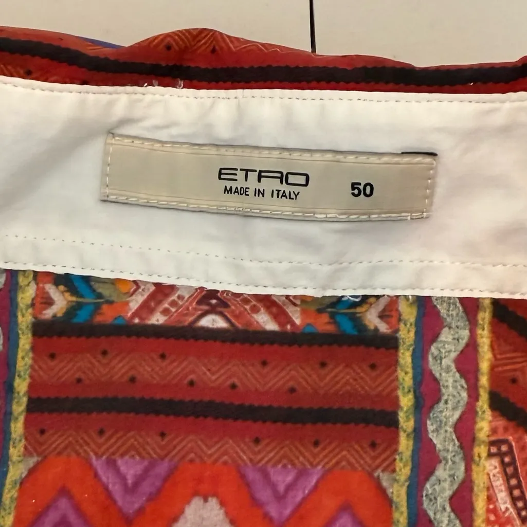 ETRO MultiColor Paisley Button Down
Shirt size 50 White - Image 8