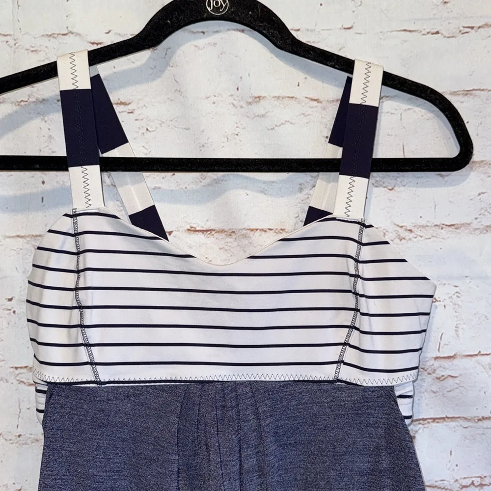 Lululemon Shirt Womens 8 Run Back On Track Tank Top Blue White Athletic - Image 2