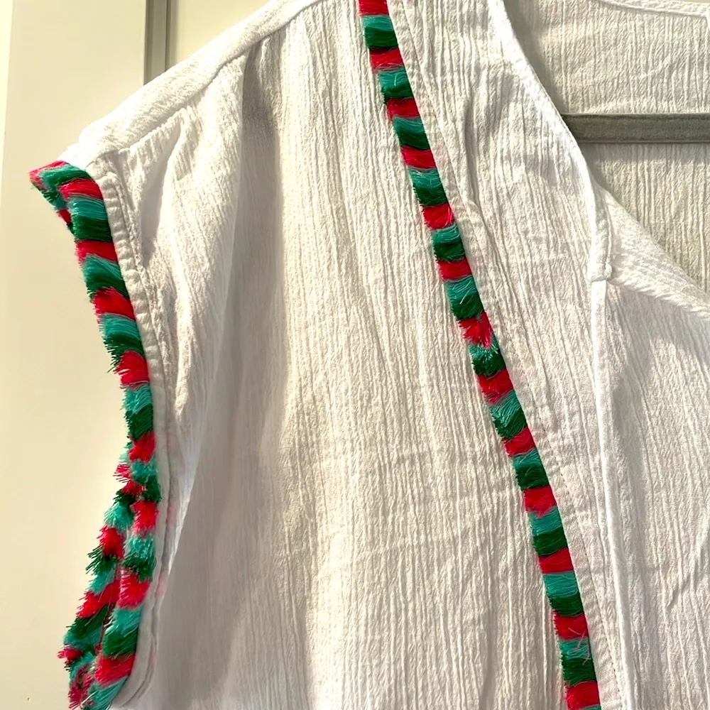 J Crew Factory Fringe Beach Coverup White - Image 3