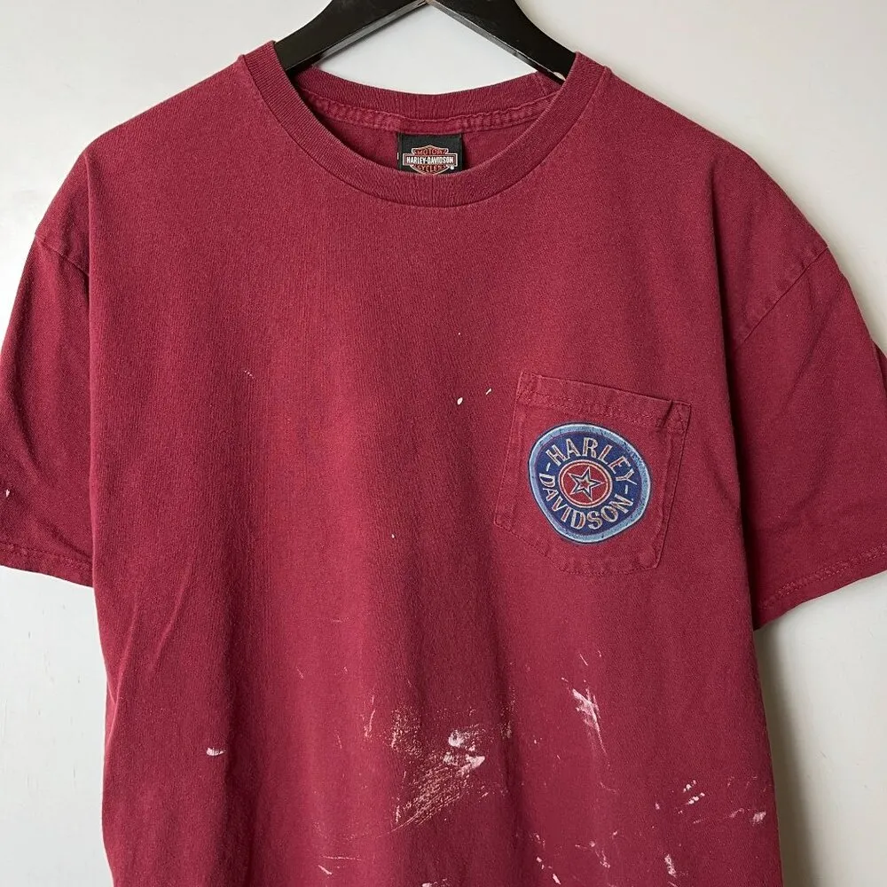 Harley Davidson Fort Myers Florida T Shirt Large L Red Graphic Tee - Image 16