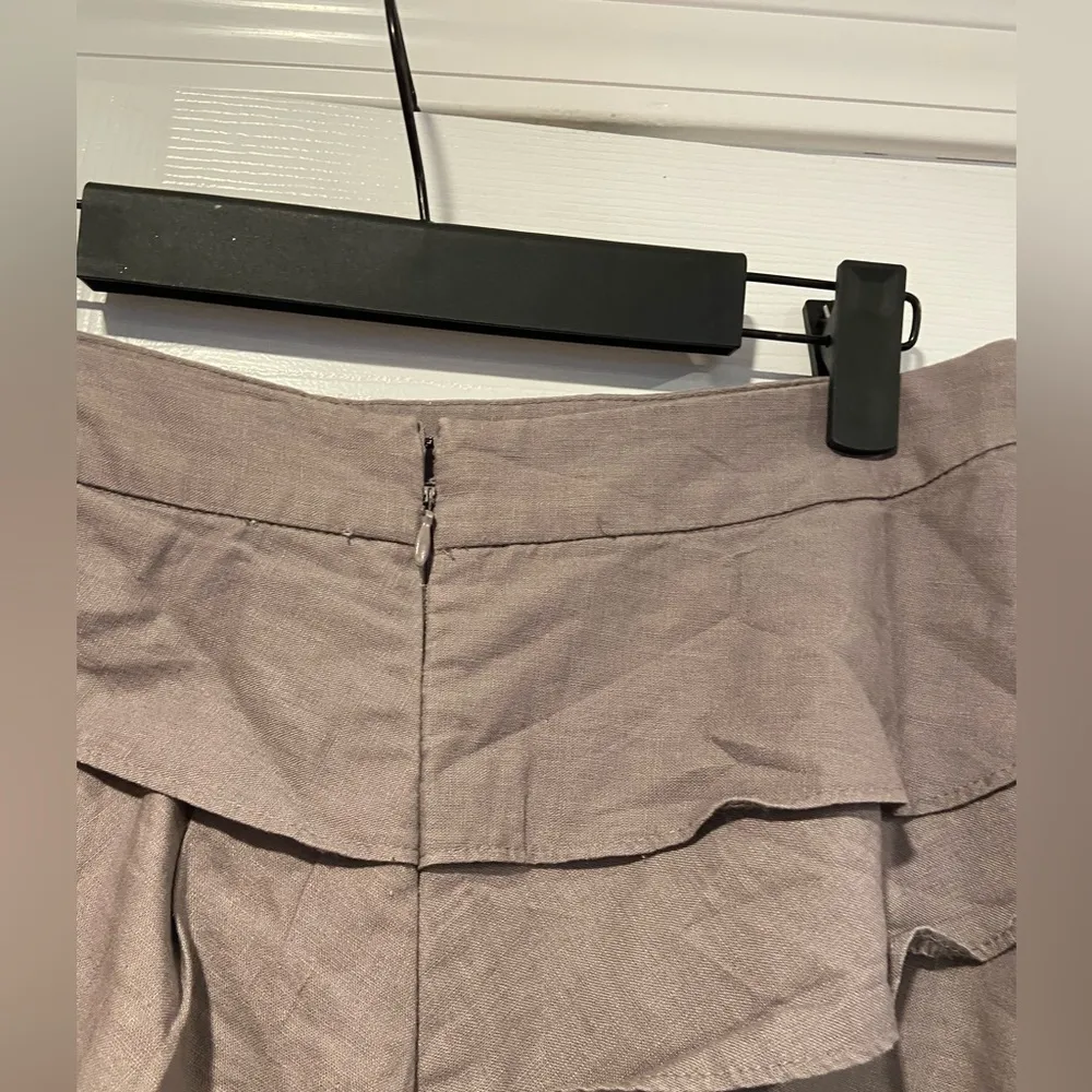 Mossimo Size 6 Purple Gray Linen Blend Tiered Ruffle Zip Up A Line Mini Skirt - Image 6