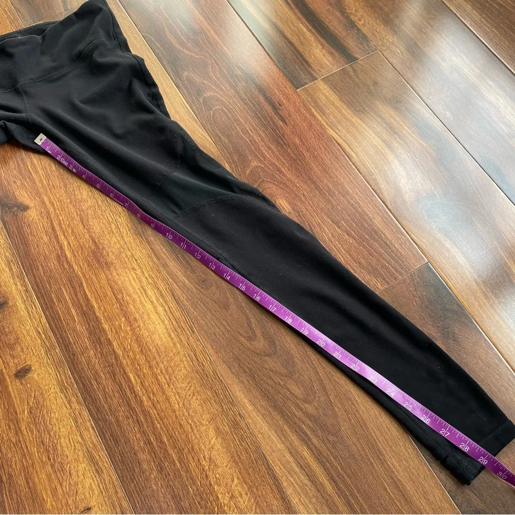 alo High Waist Semi-Sheer Full Length Leggings Ankle Slit - Image 6