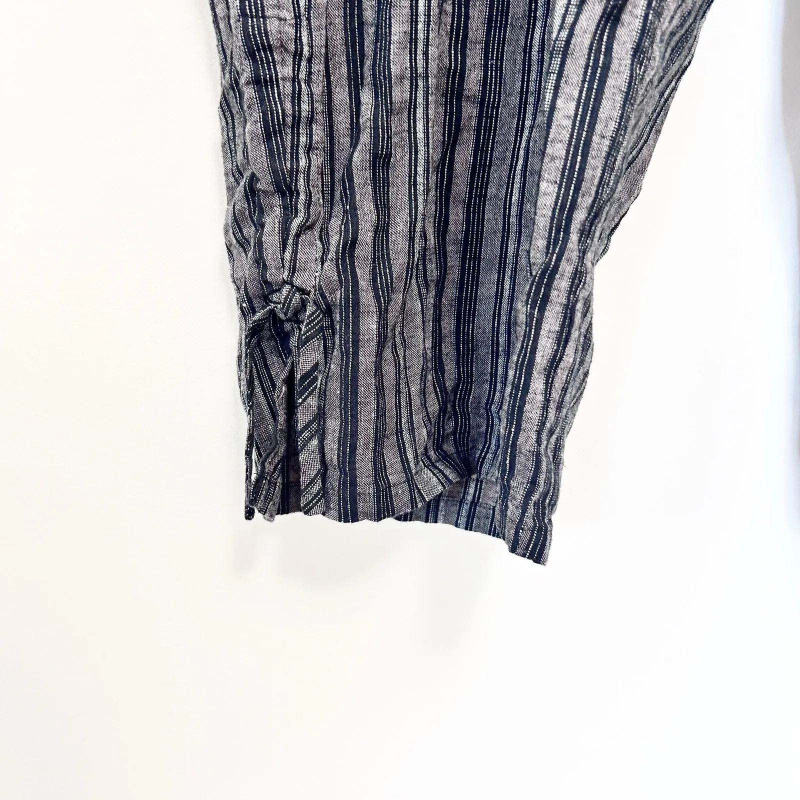 Habitat Black Gray Striped Linen Blend Pants Sz XL - Image 4