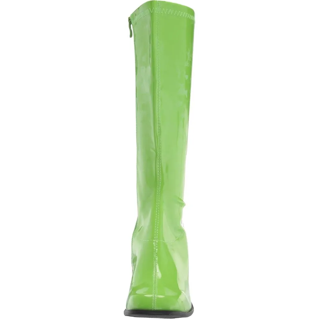 ⚡Women's Green Gogo Pull Up Boot Stacked Heel Inner Zipper Retro Knee High Boot Size 11 - Image 2