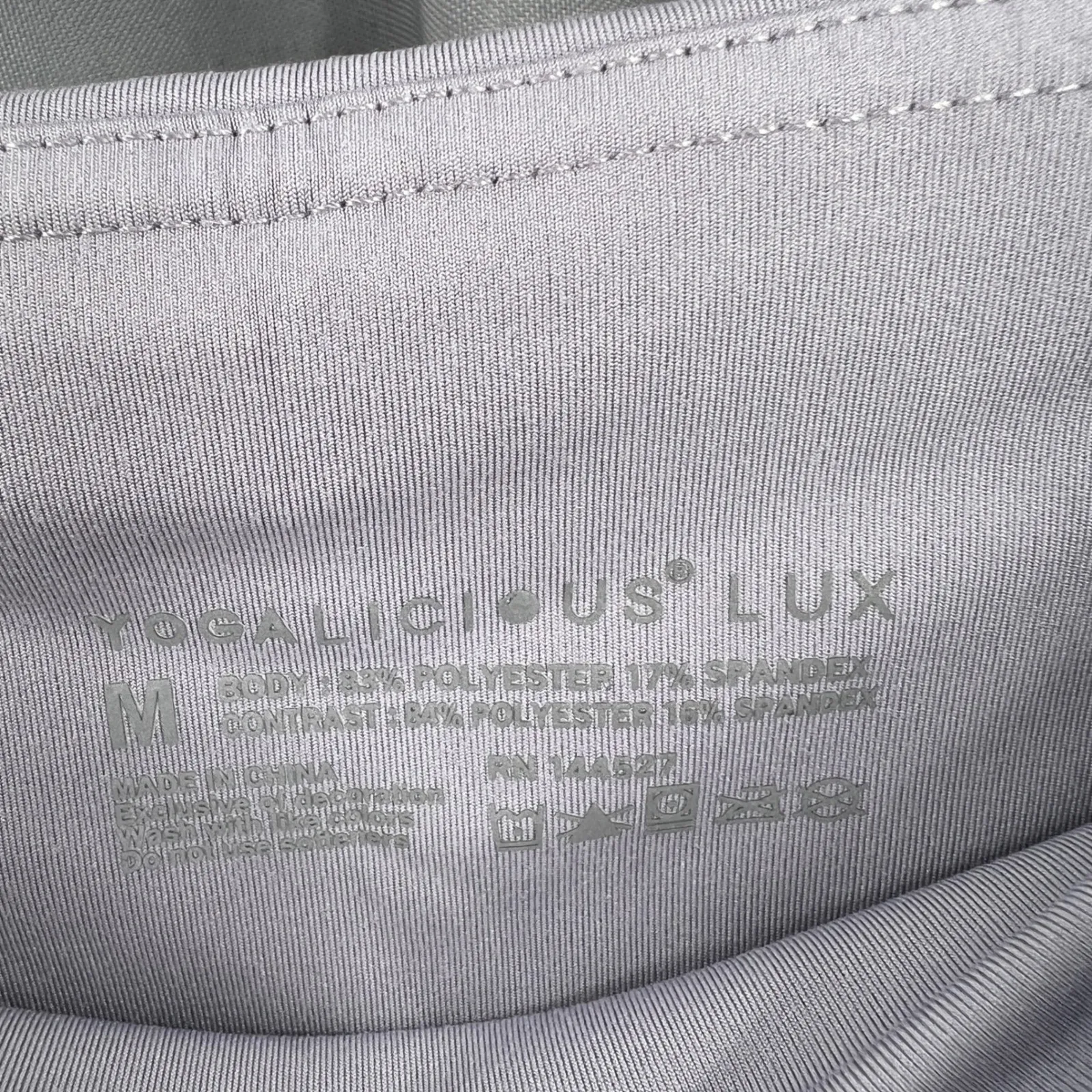 Yogalicious Lux Lilac Grey High Waist Pocket Leggings Size Medium Yoga New - Image 5