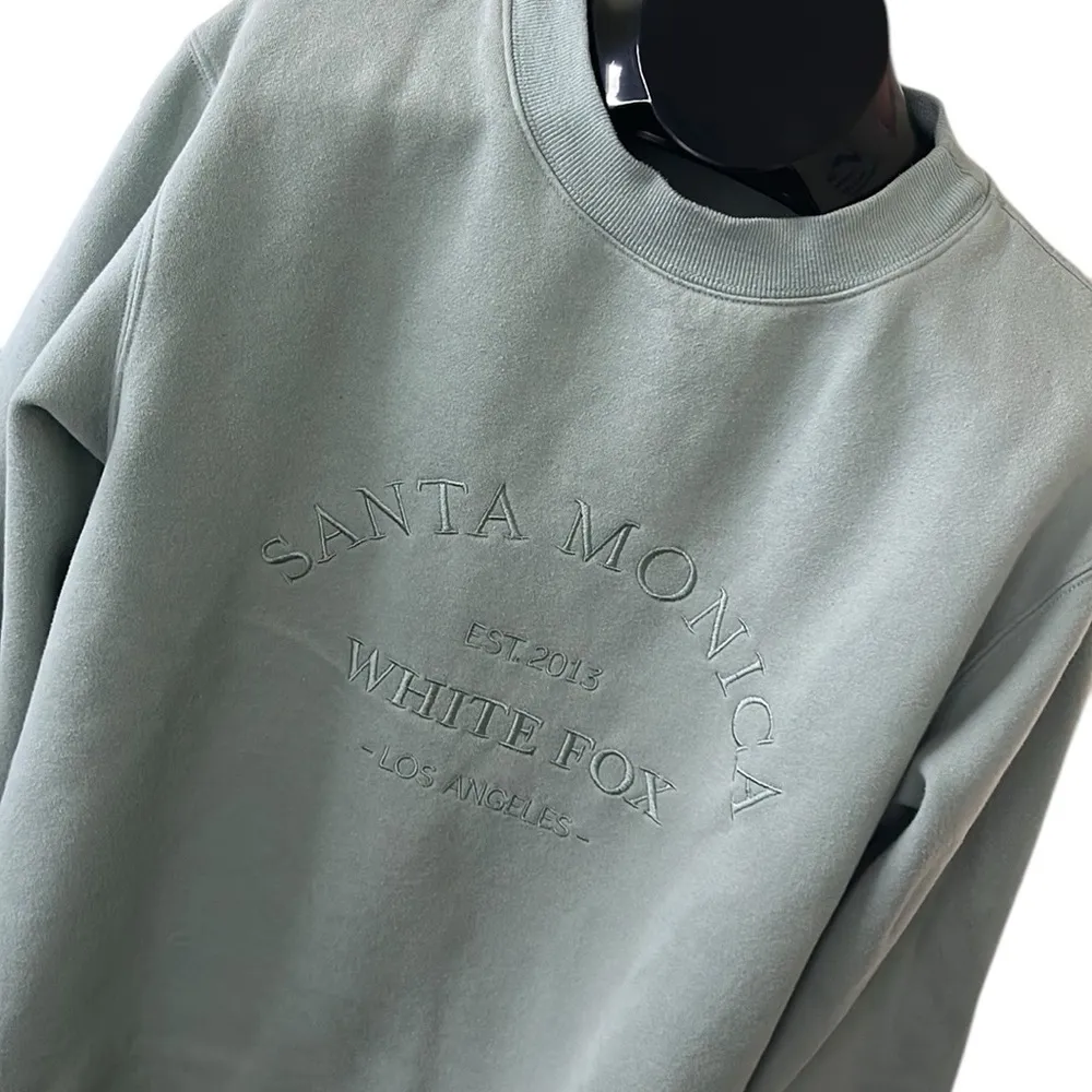 White Fox Boutique Sage Green Crewneck - Image 6