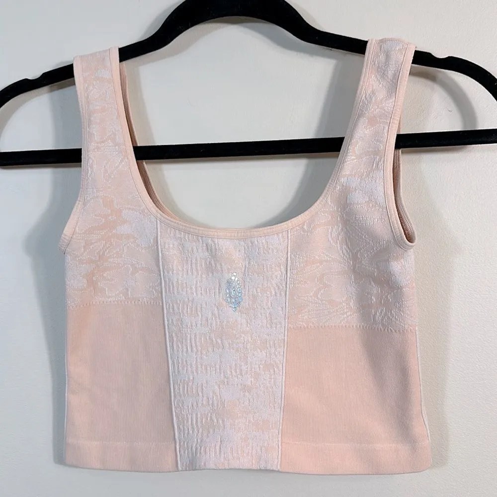 Free People Movement Pink Cropped Tank Top Sporty Athletic Women Size XS - Image 2