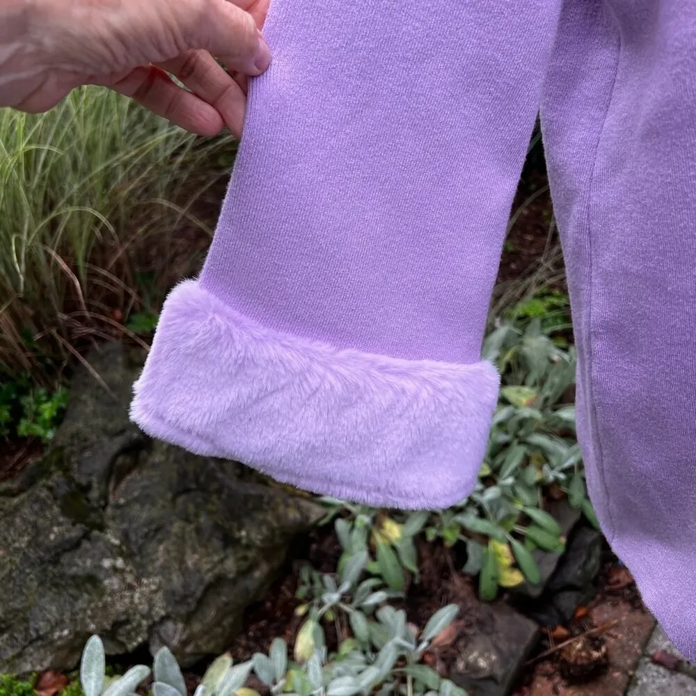 Fate lilac mock neck bell sweater with matching faux fur cuffs S - Image 3