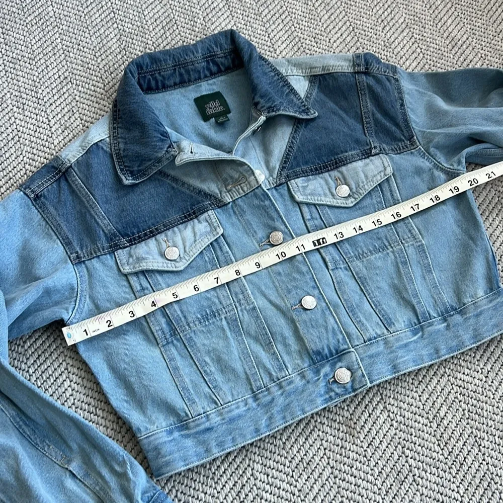 Wild Fable Two-Tone Denim Crop Jacket - Image 3