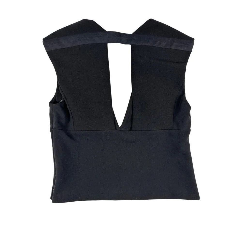 Halston Heritage- V Neck Top in Black - Image 3