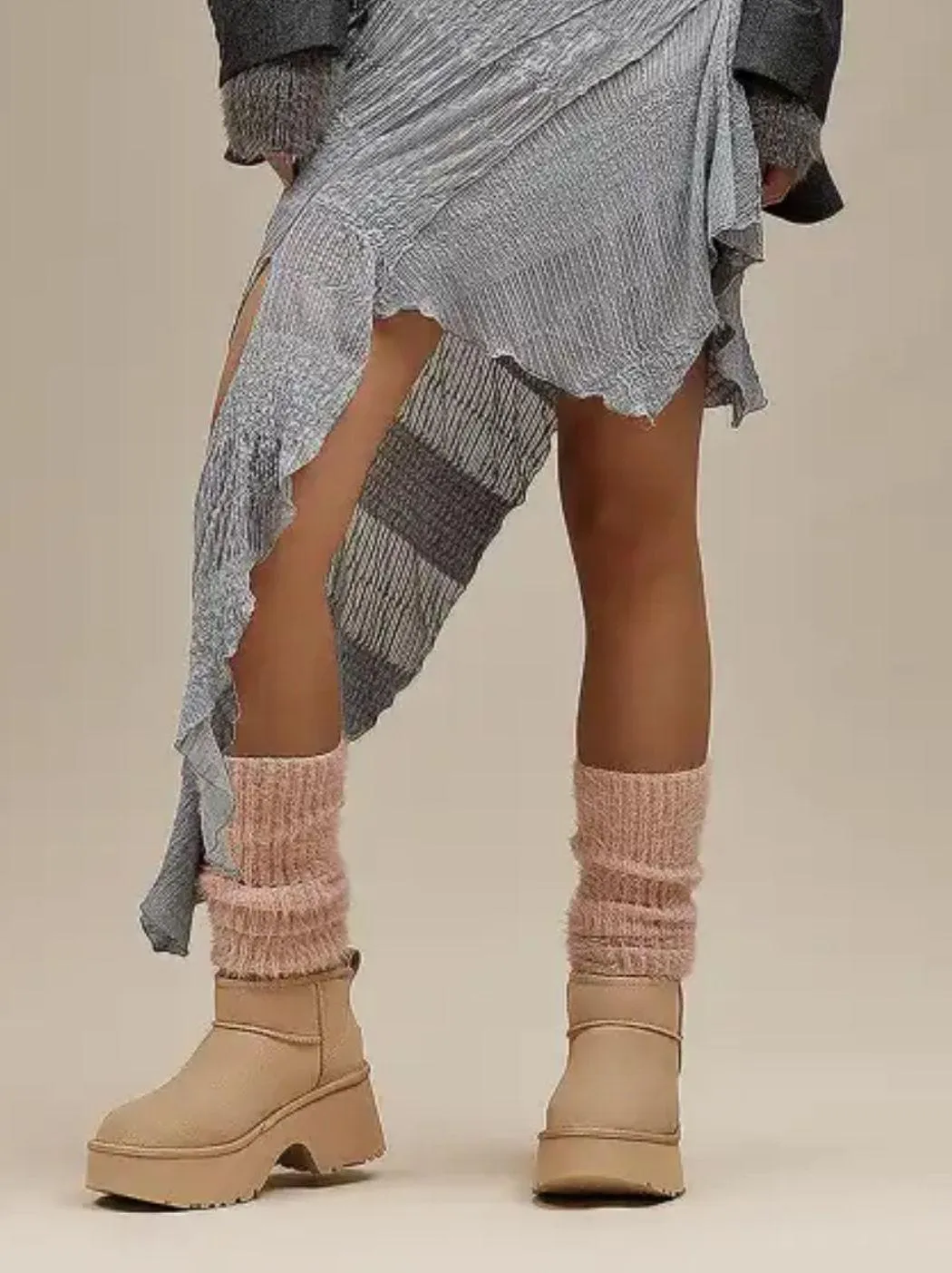 UGG mustard seed wool platform heeled ankle boots booties shoes new  - Image 9