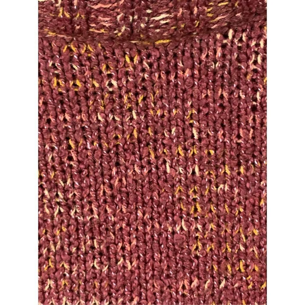 -2. Juniors' SO® Women's Cropped Mockneck Spacedye Pullover Sweater Red Medium - Image 5