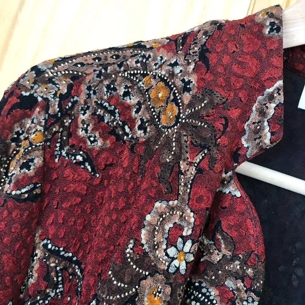 COLDWATER Creek embellished paisley patterned cardigan jacket size small - Image 3