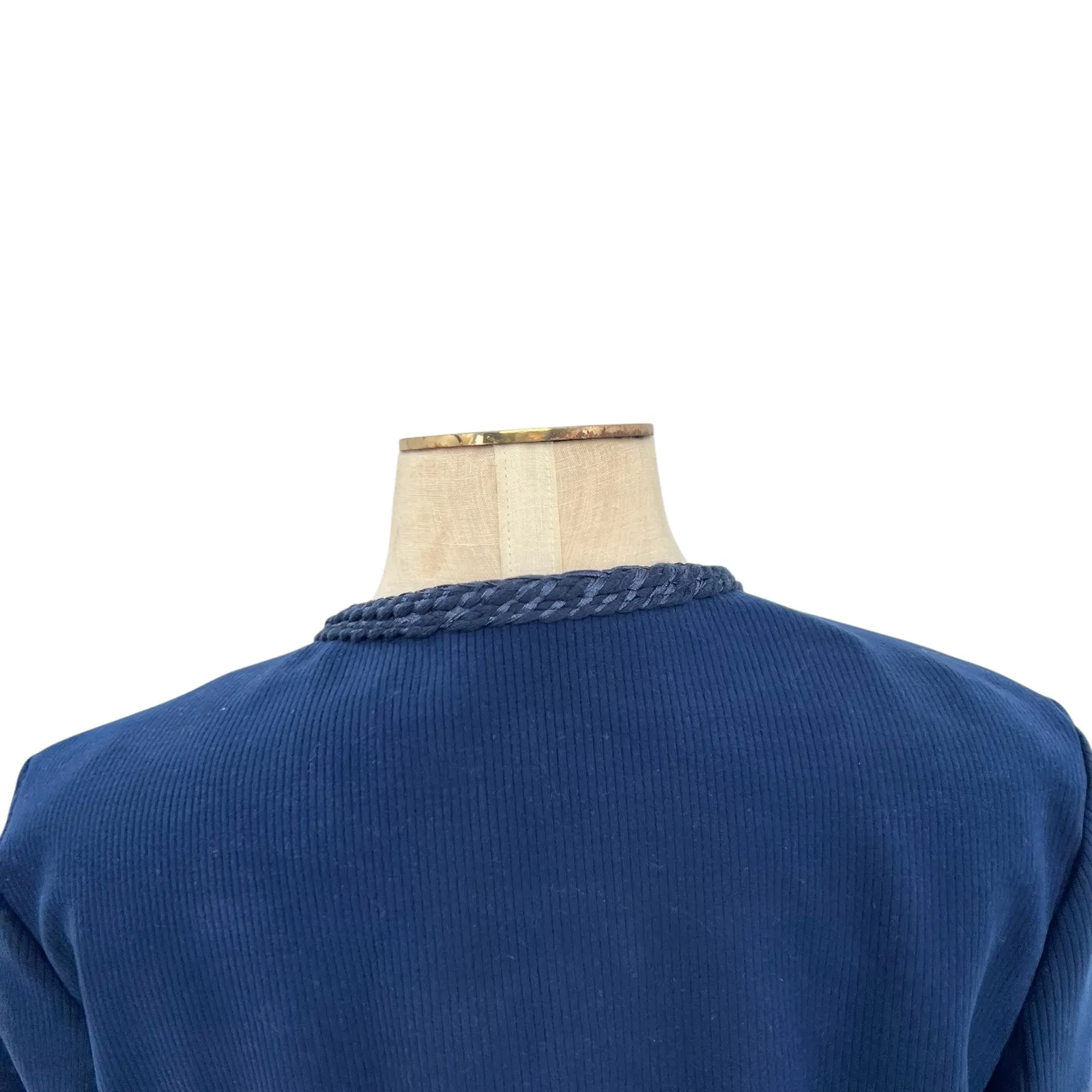 J. Mclaughlin Fanning Jacket‎ Blazer Braided Trim Navy Blue Size Large - Image 9