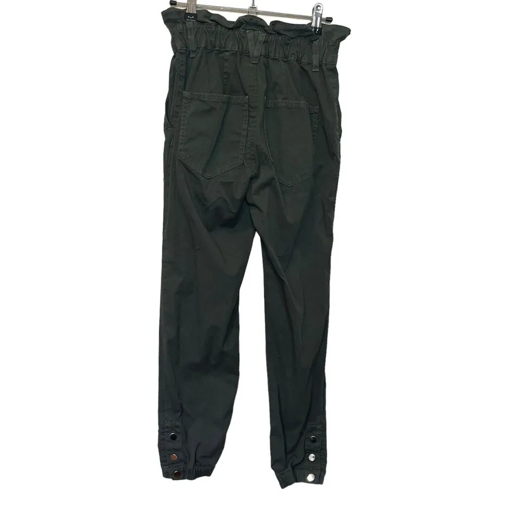 Veronica Beard Paper Bag Tedi Tapered Leg Pants Cropped High Rise Green Size 25 - Image 6