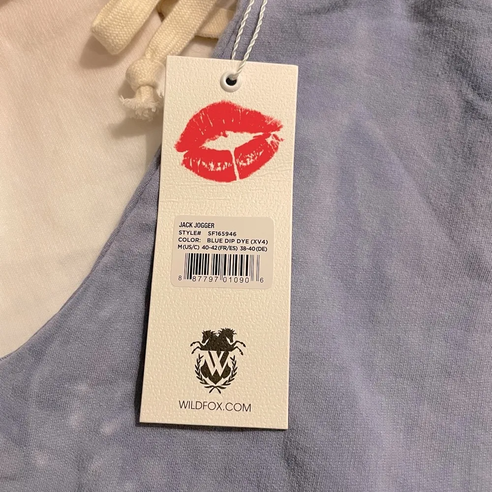 NWT Wildfox Jack Joggers Blue& Beige Dye Size M - Image 7