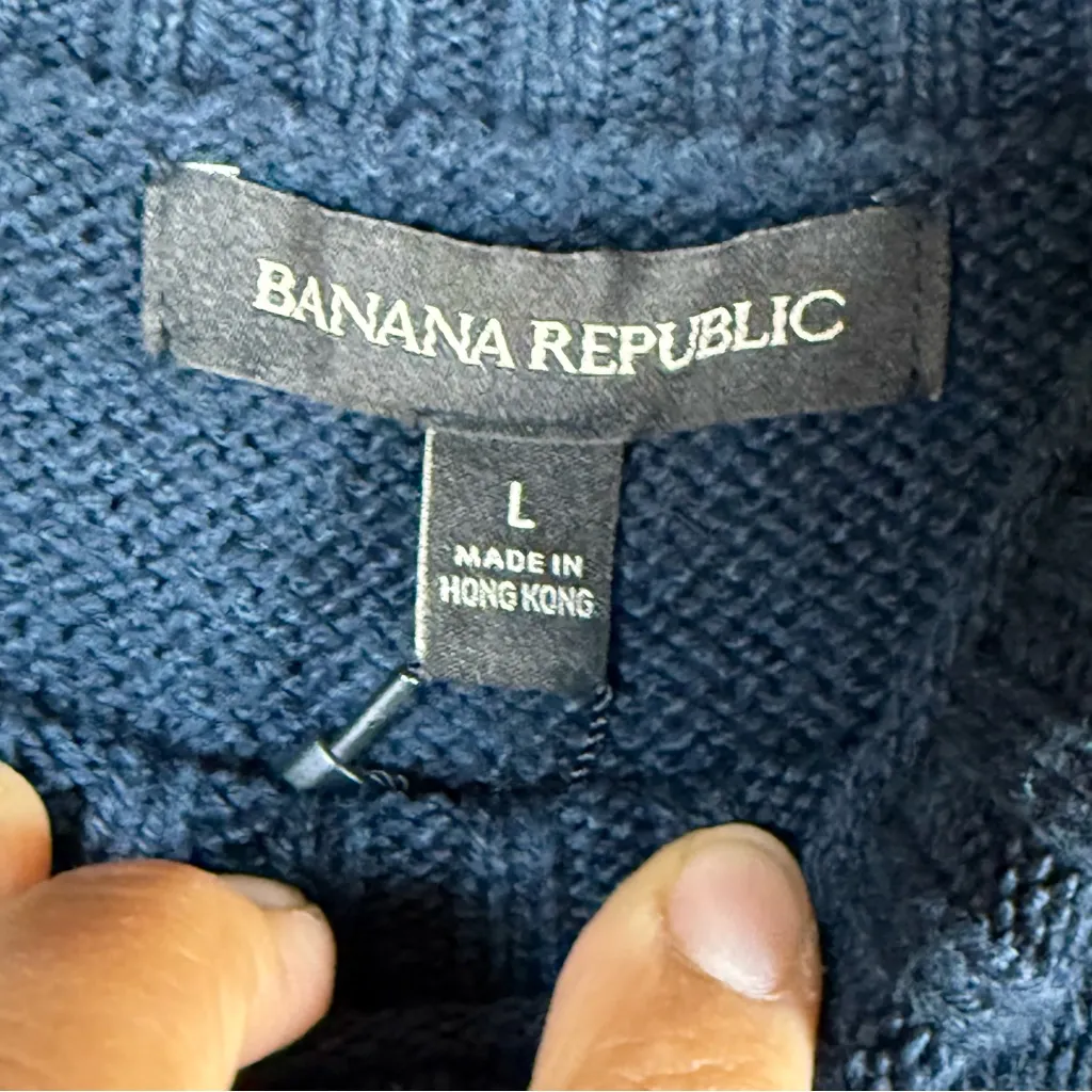 Banana Republic Dark Blue Long Sleeve Dress SZ:L - Image 8