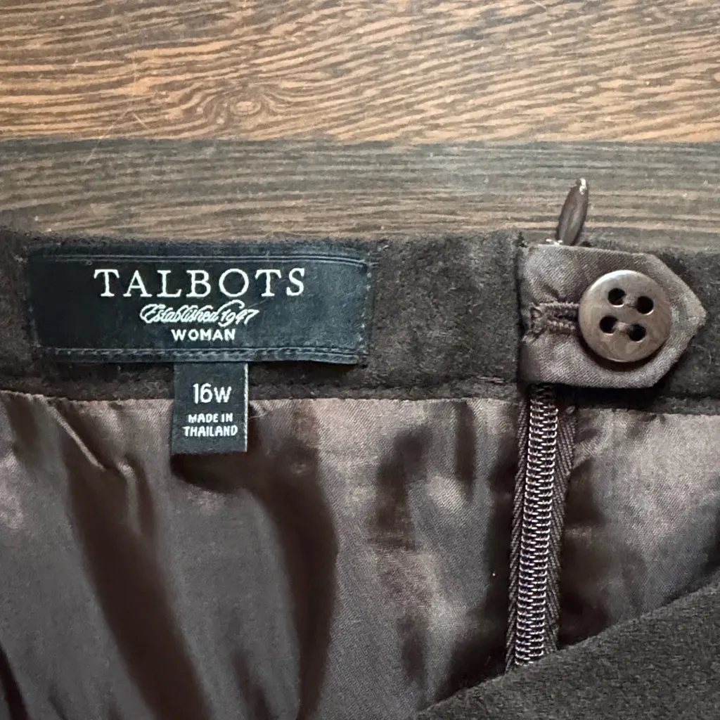 Talbots Tweed Pencil Skirt Brown 16W - Image 3