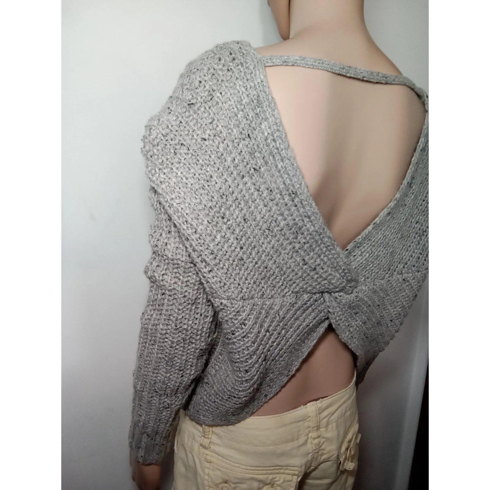 Ruby Moon sz sm gray crop sweater wool‎ blend - Image 6