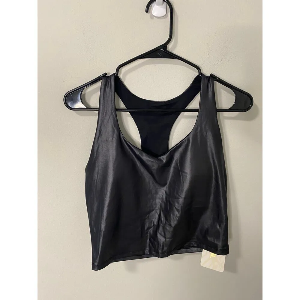 Fabletics New  Anywhere Shine Built-In Bra Tank, Black Size Medium - Image 2