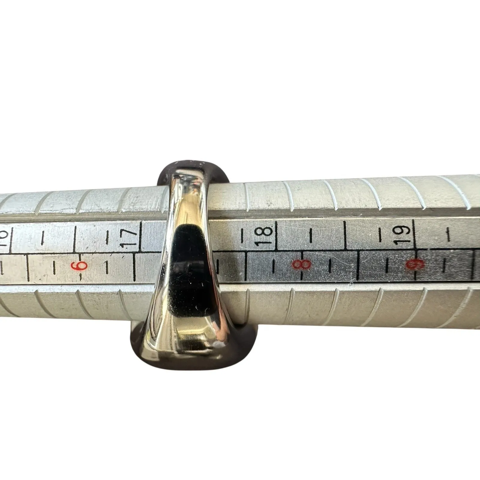 Calvin Klein Ellipse‎ White Tinted Glass Dome & Stainless Steel Ring Size 7 NWT - Image 8